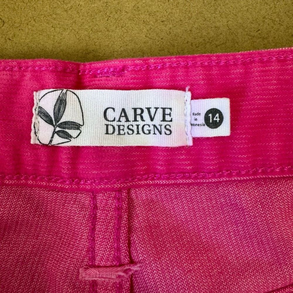 Carve Designs Hot Pink Corduroy Cutoff Shorts Organic Cotton sz 14 - Picture 7 of 7